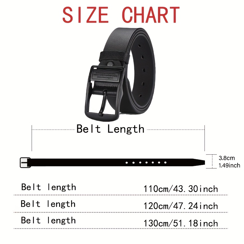 FLAGIA Men's Faux Leather Belt, Alloy Buckle, Adjustable, Casual & Formal